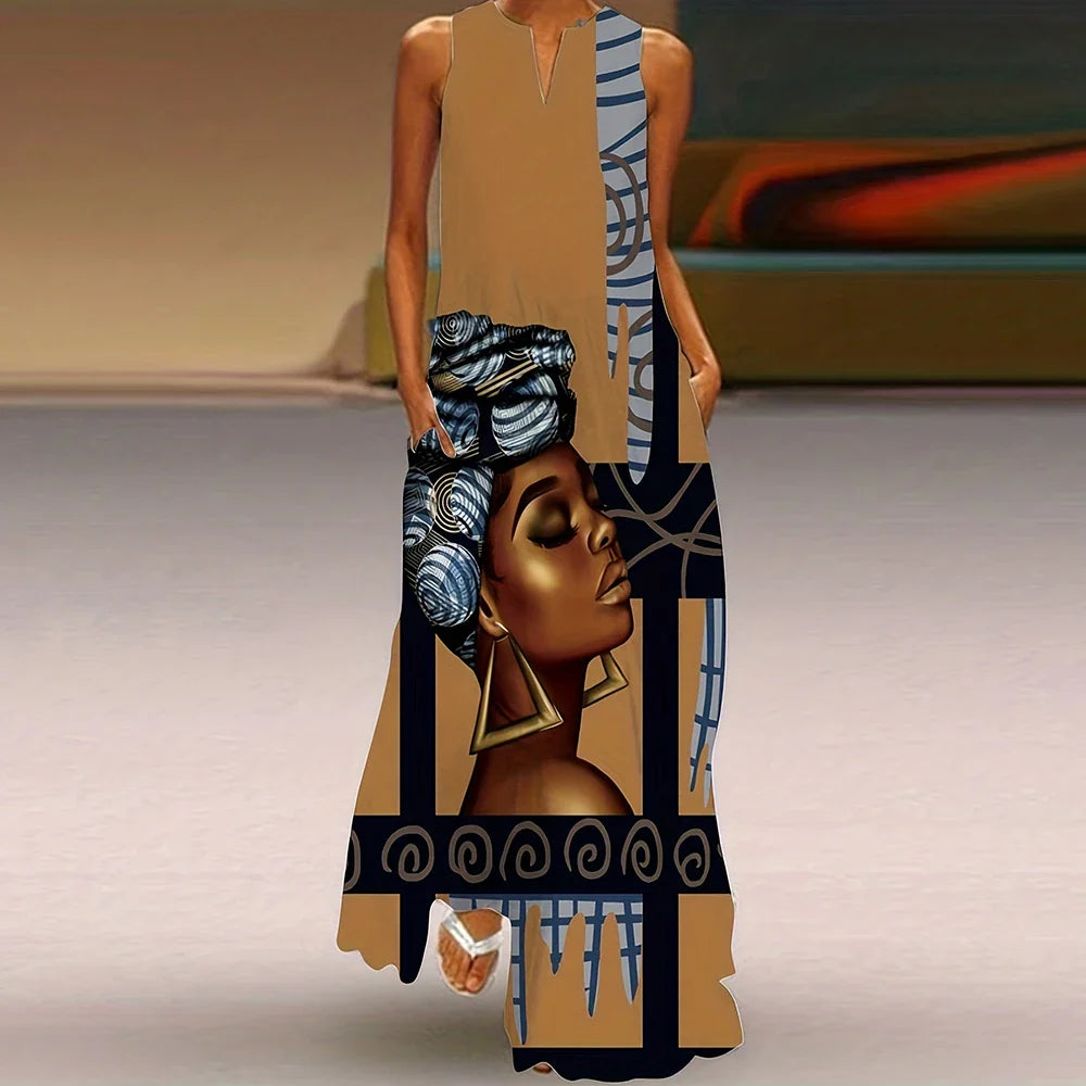 Vestido Longo Estampa 3D Tárcila