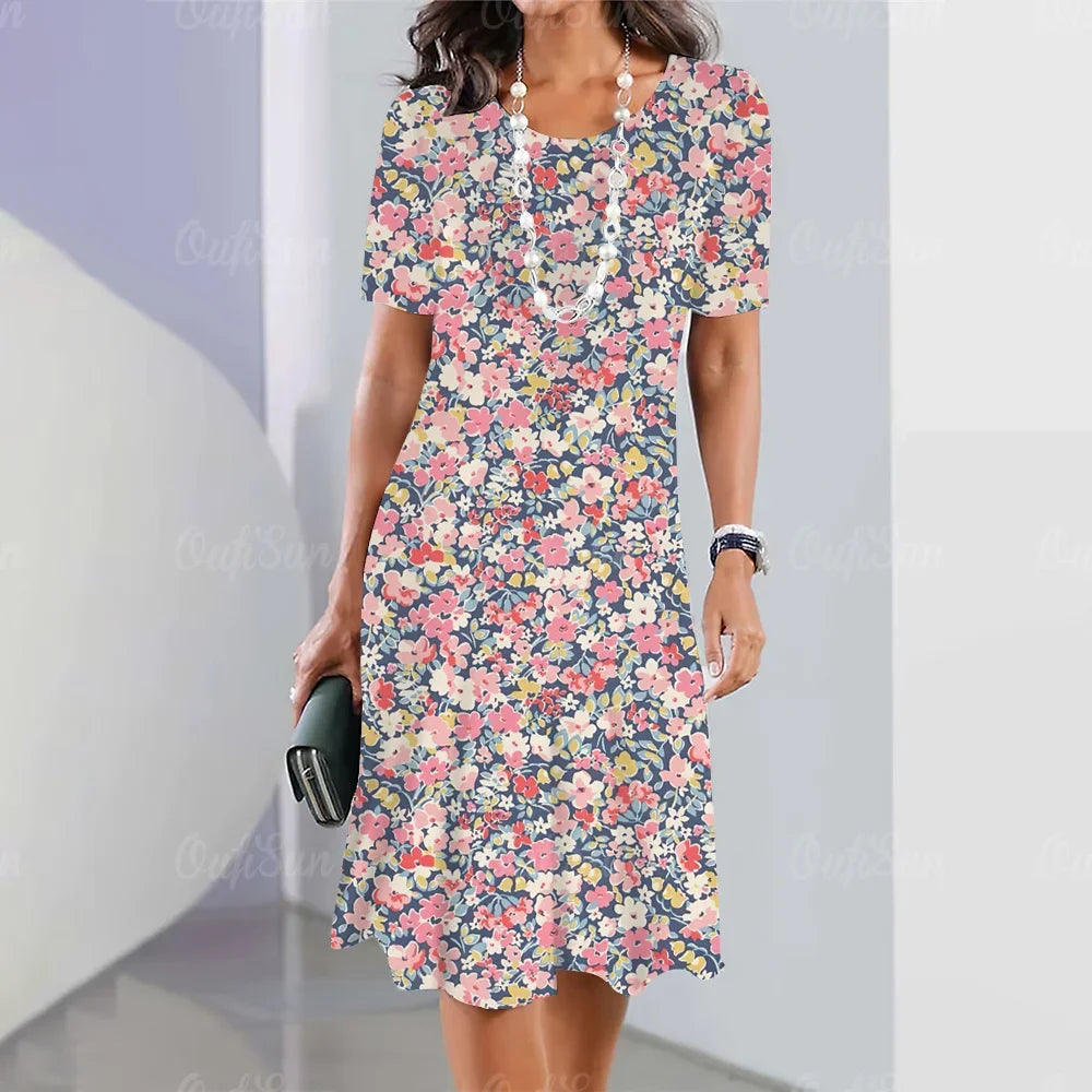 Vestido Midi Estampado Rafaelle