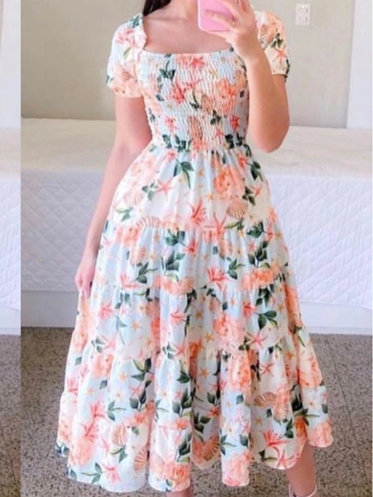 Vestido Longo Estampado Odette