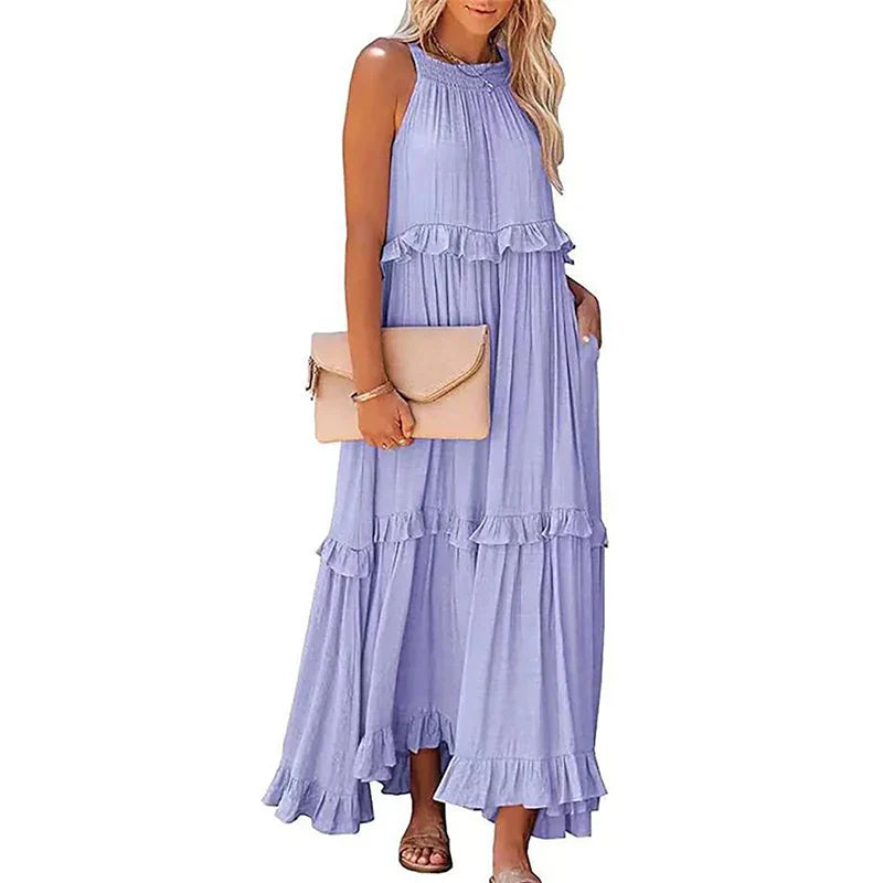 Vestido Longo Sem Mangas Sólis