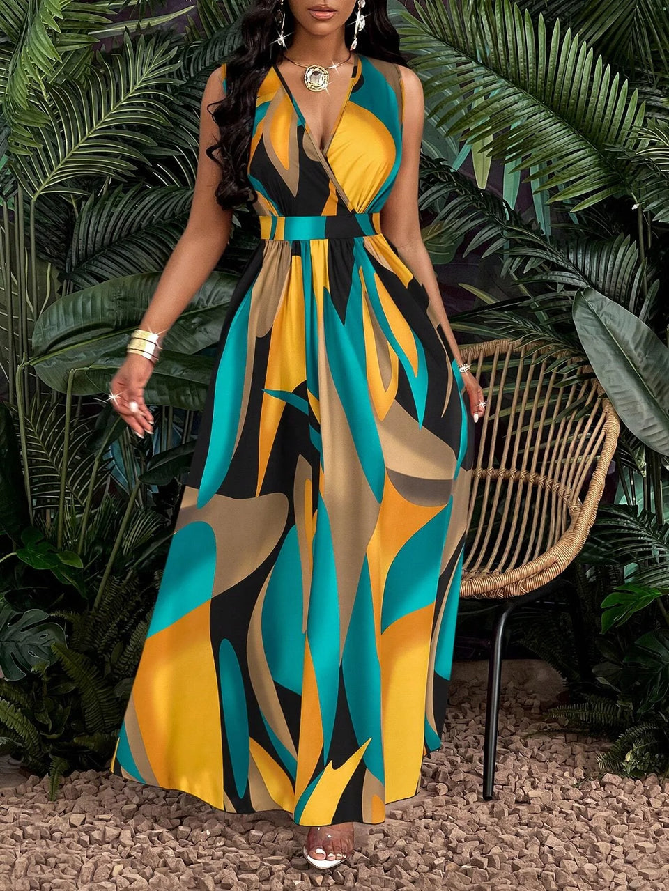 Vestido Longo Estampado Gisellea