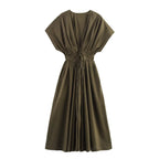 Vestido Midi com Manga Curta Floriana