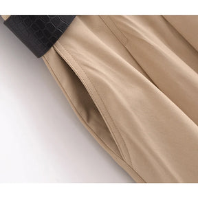 Vestido Longo com Saia Bege e Cinto