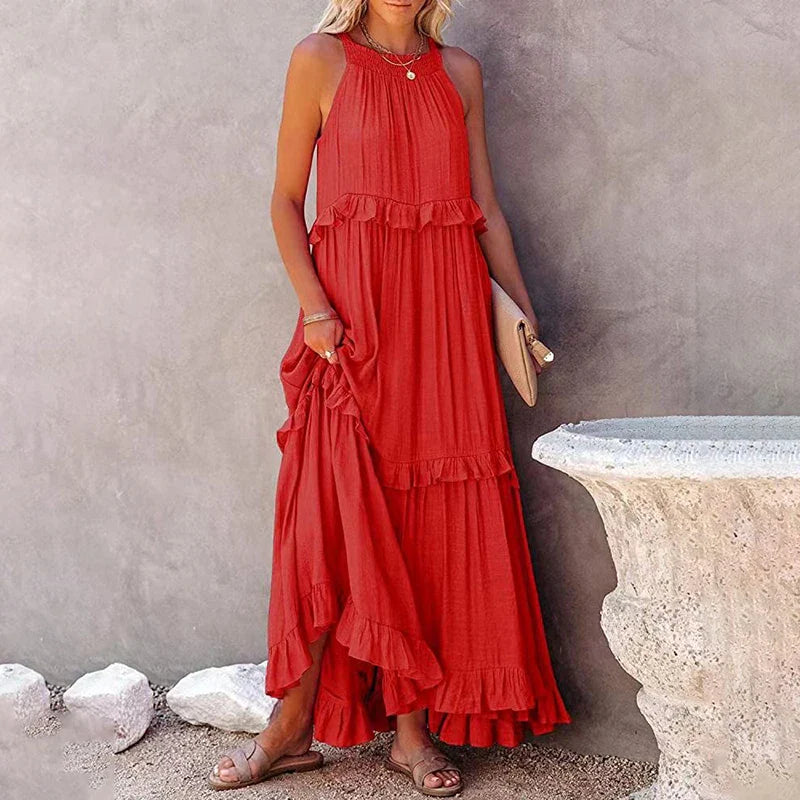 Vestido Longo Sem Mangas Sólis