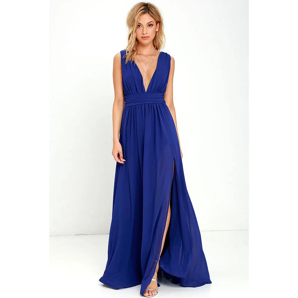 Vestido Longo com Fenda Virella