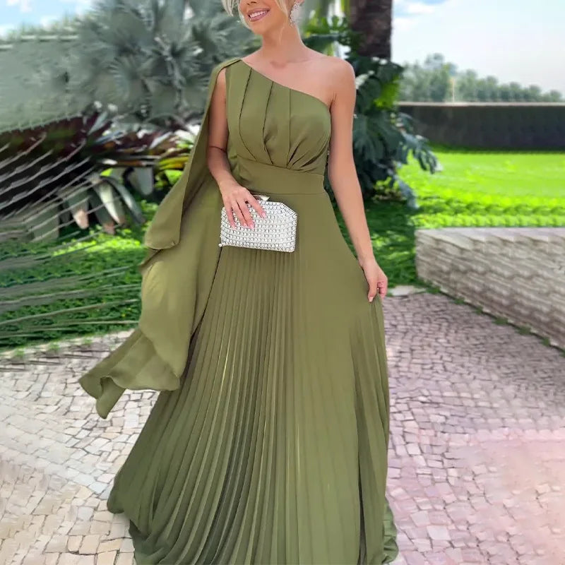 Vestido Longo com Ombro Exposto