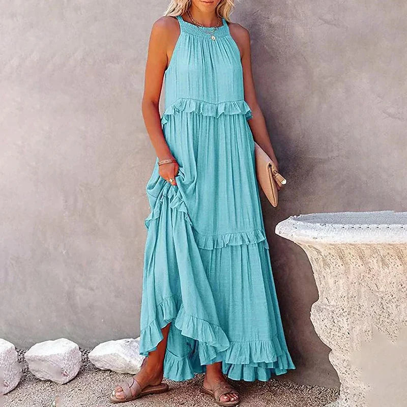 Vestido Longo Sem Mangas Sólis