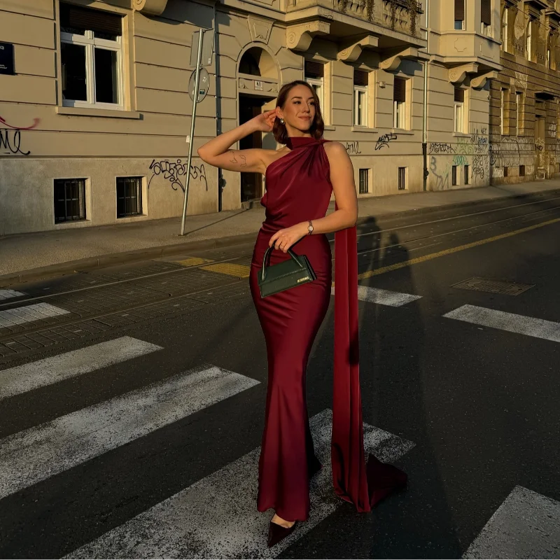 Vestido Longo com Fita de Cetim