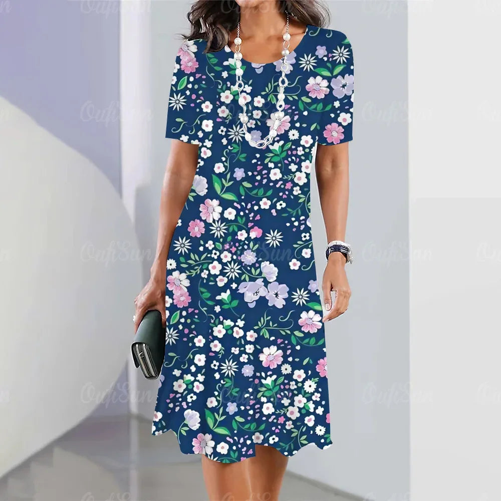 Vestido Midi Estampado Rafaelle