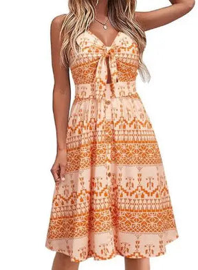 Vestido Midi com Estampa Tropical