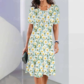 Vestido Midi Estampado Rafaelle