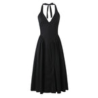 Vestido Longo com Decote em V Leontina