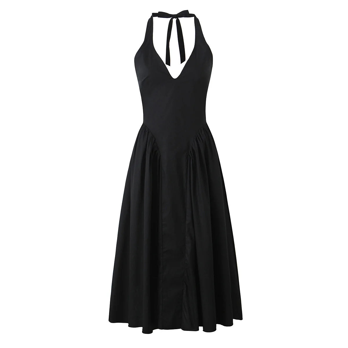Vestido Longo com Decote em V Leontina