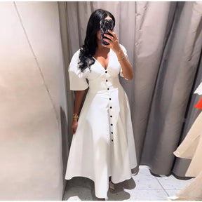 Vestido Longo com Decote em V Érica