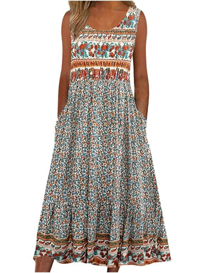 Vestido Estampado com Bolsos Dafne