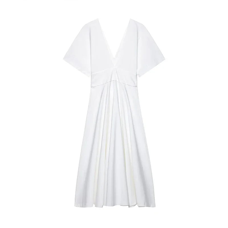 Vestido Longo com Decote em V Érica