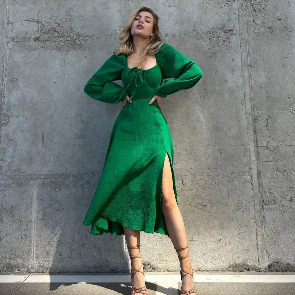 Vestido Longo e Manga Comprida Iolanda