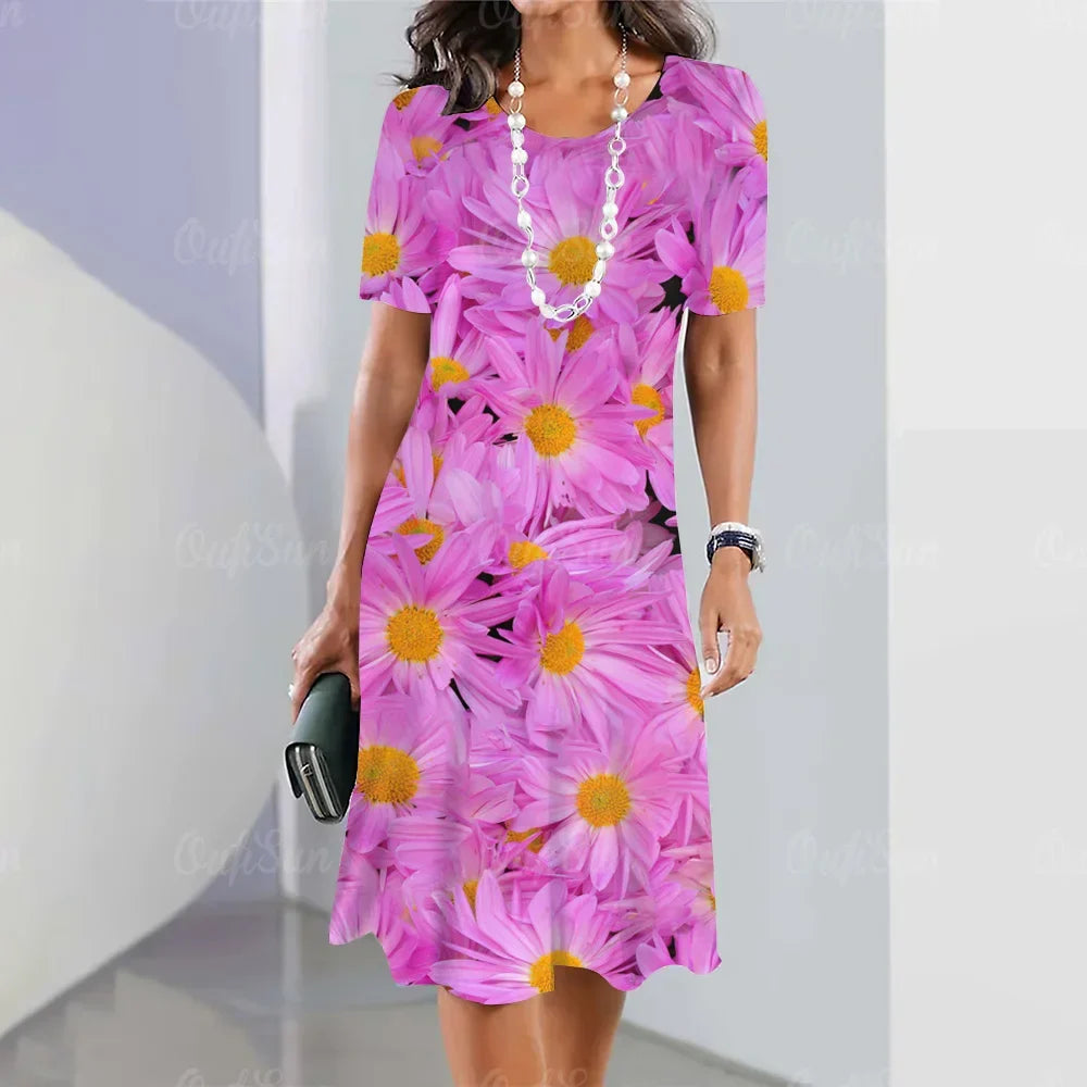 Vestido Midi Estampado Rafaelle
