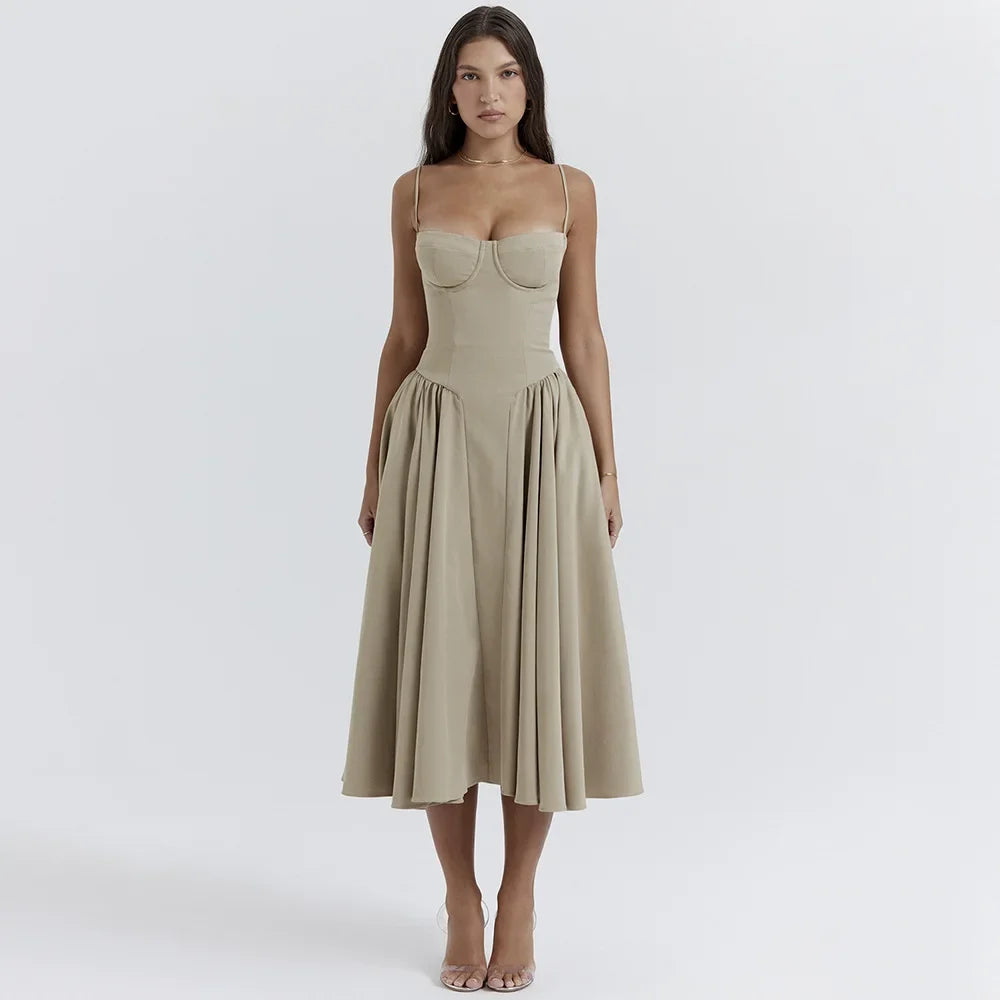 Vestido Longo com Alça Espaguete Solara