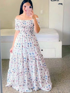 Vestido Longo Estampado Odette