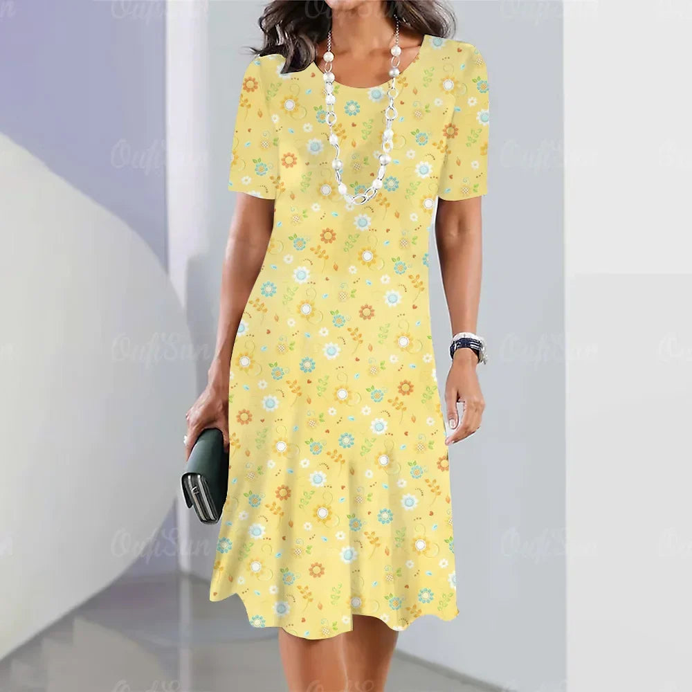 Vestido Midi Estampado Rafaelle