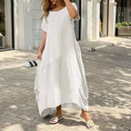 Vestido Longo de Linho com Bolsos Laterais Rosálie