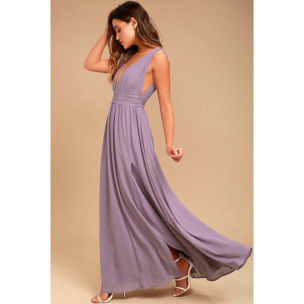 Vestido Longo com Fenda Virella