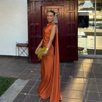 Vestido Longo com Fita de Cetim