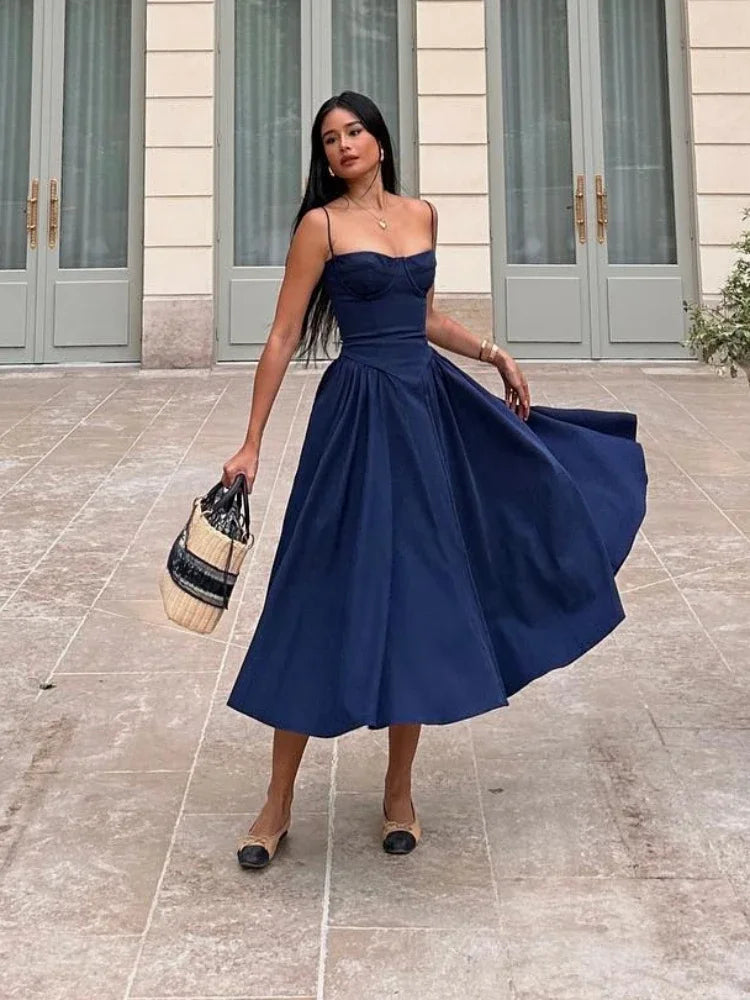 Vestido Longo com Alça Espaguete Solara