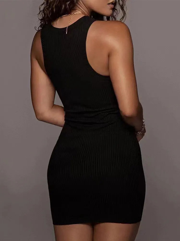 Vestido Curto de Malha Sem Mangas Serenya