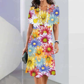Vestido Midi Estampado Rafaelle