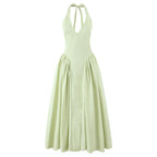 Vestido Longo com Decote em V Leontina