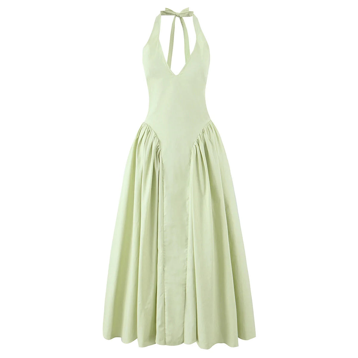 Vestido Longo com Decote em V Leontina