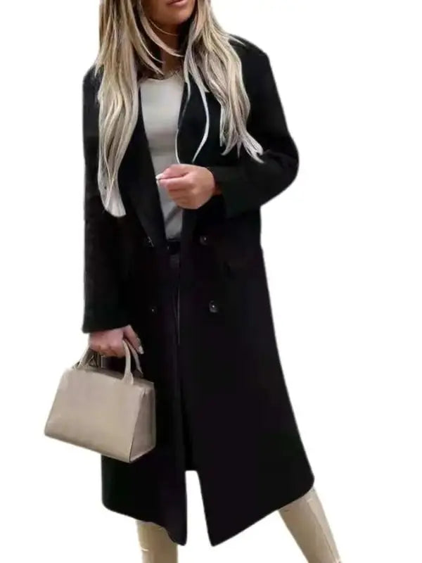 Sobretudo Feminino De Gola Laila - Preto-XXG - HumArraso