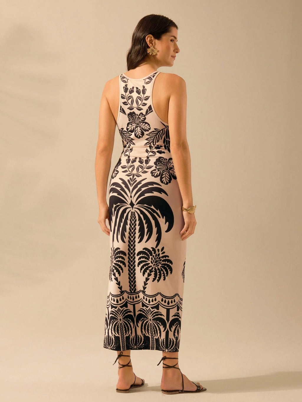 Vestido Longo com Costas Abertas e Fenda - Elisa