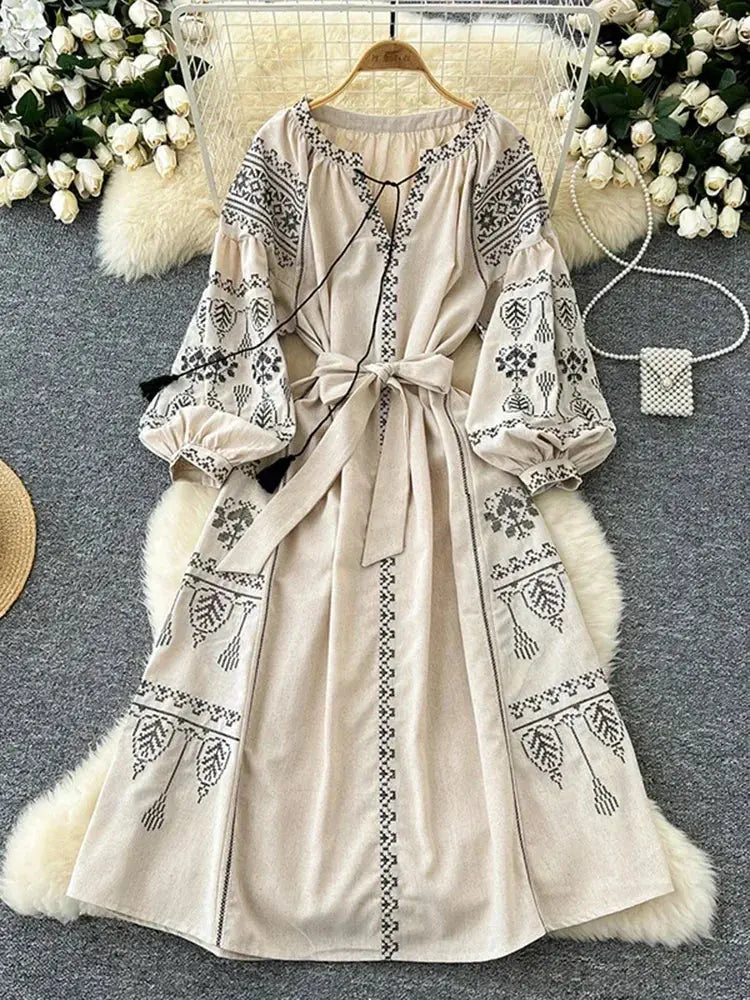 Vestido Boêmio Retrô Dionísia