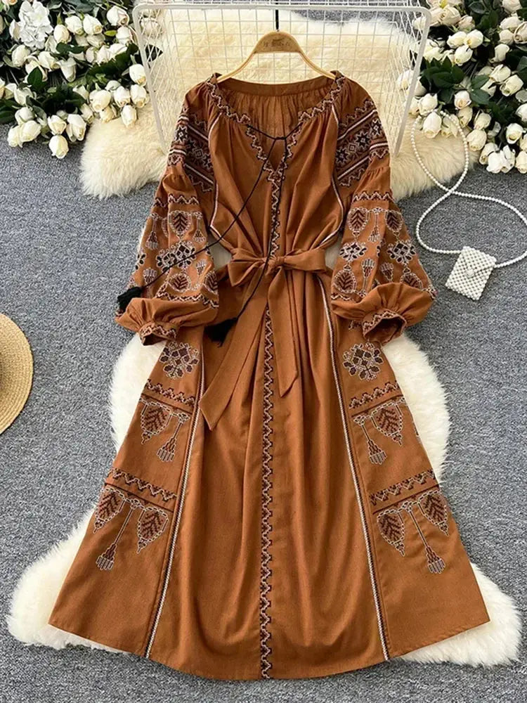 Vestido Boêmio Retrô Dionísia