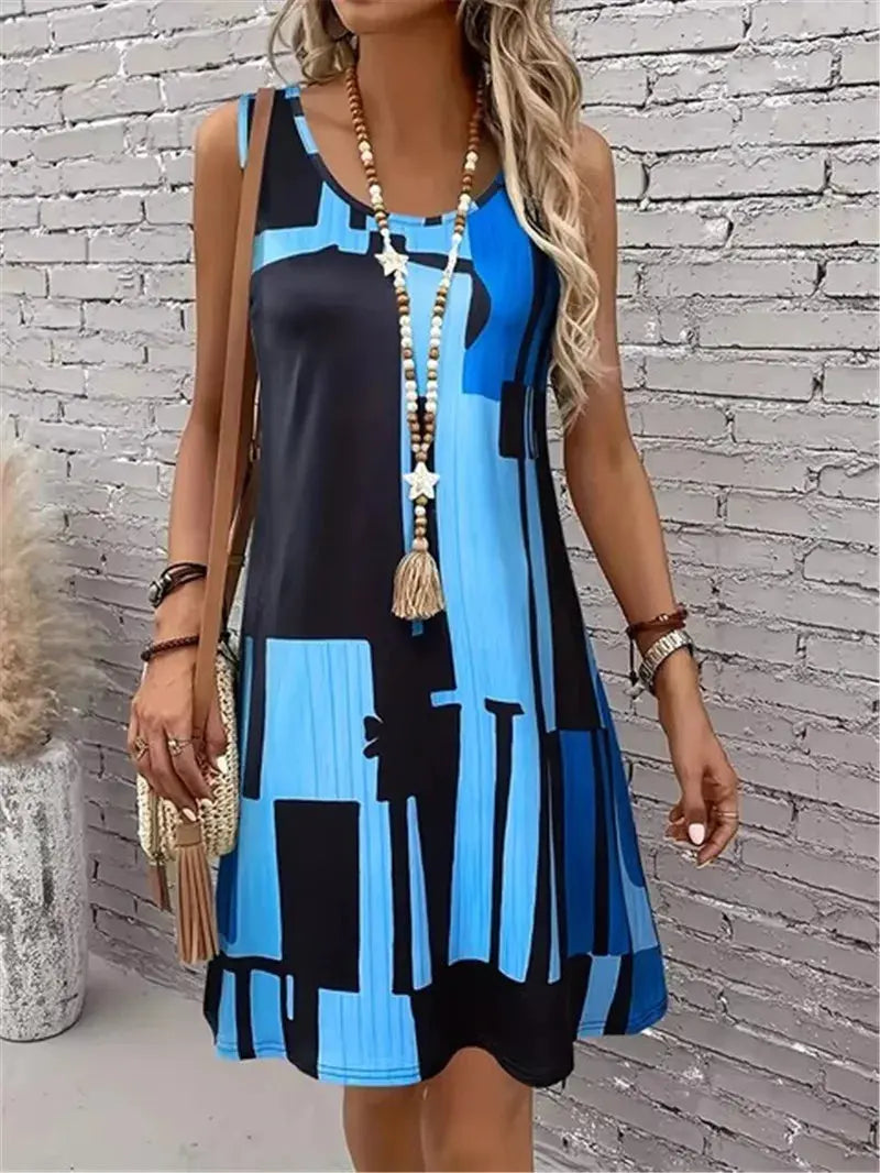 Vestido Curto Estampado Xadrez Moderno Elisa