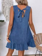 Vestido Curto com Amarração e Babados - Luiza