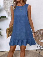 Vestido Curto com Amarração e Babados - Luiza
