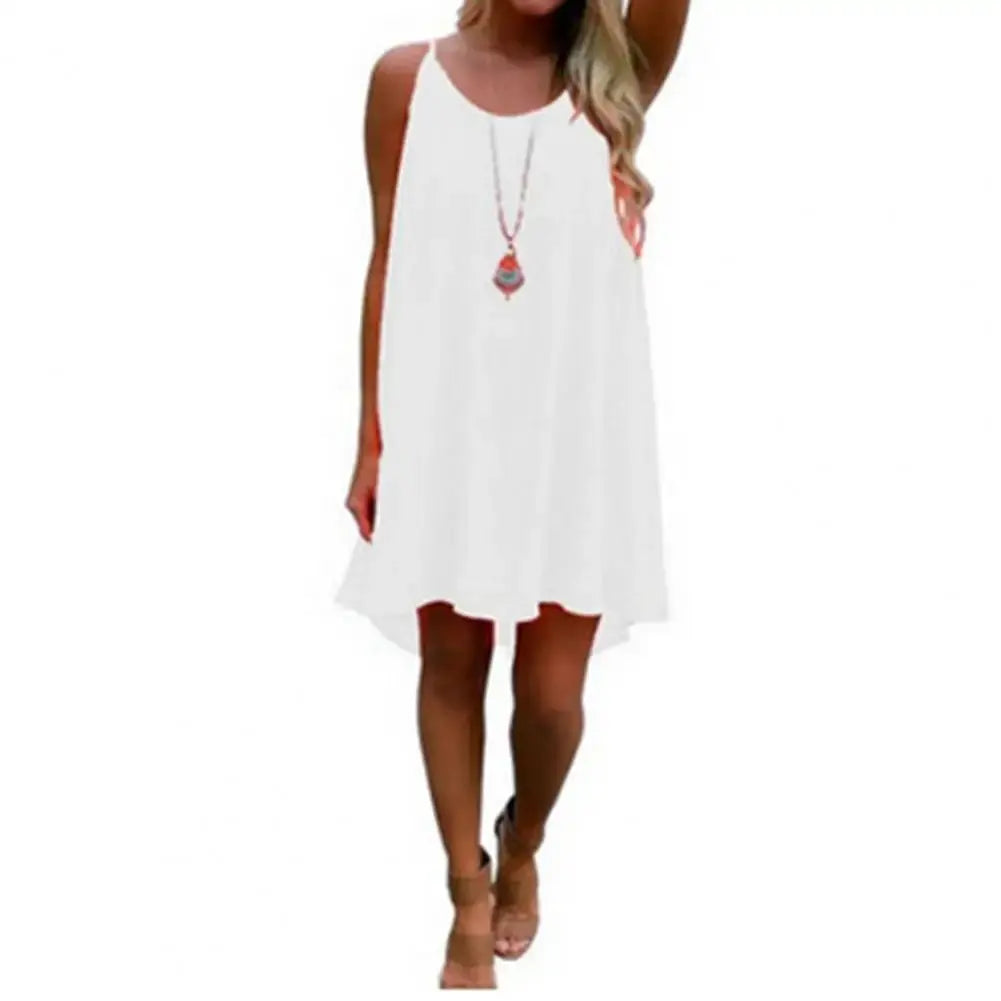 Vestido Curto Sem Mangas Casual