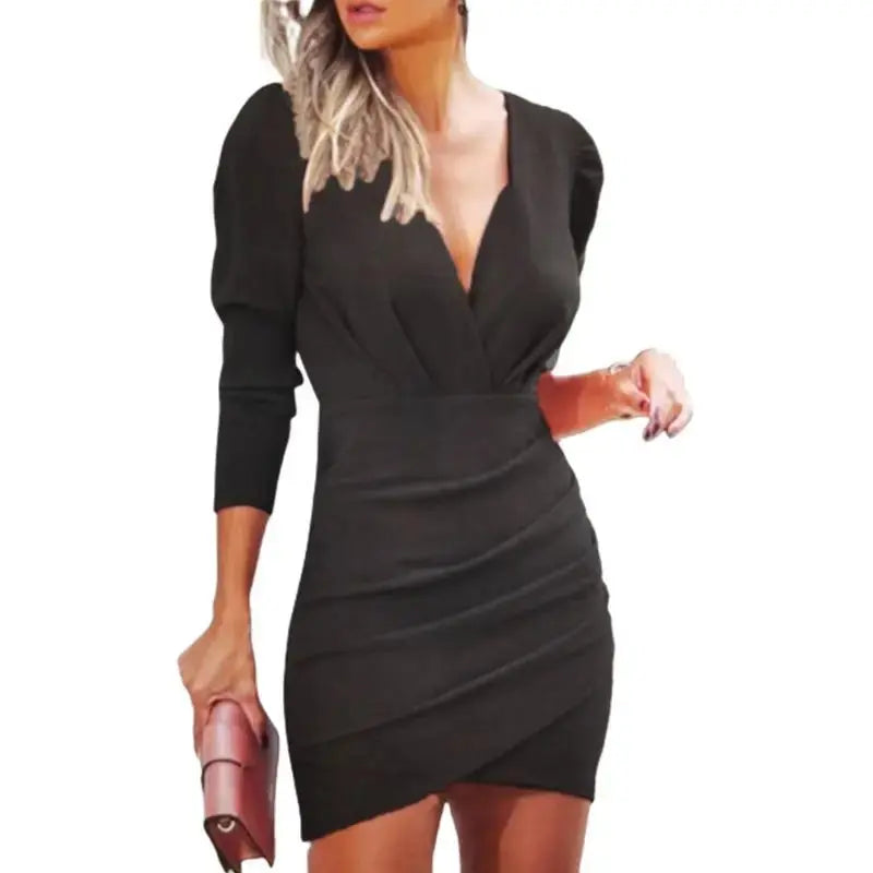 Vestido Curto com Decote em V Edna