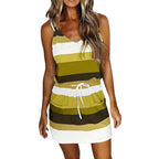 Vestido Curto com Estampa Listrada