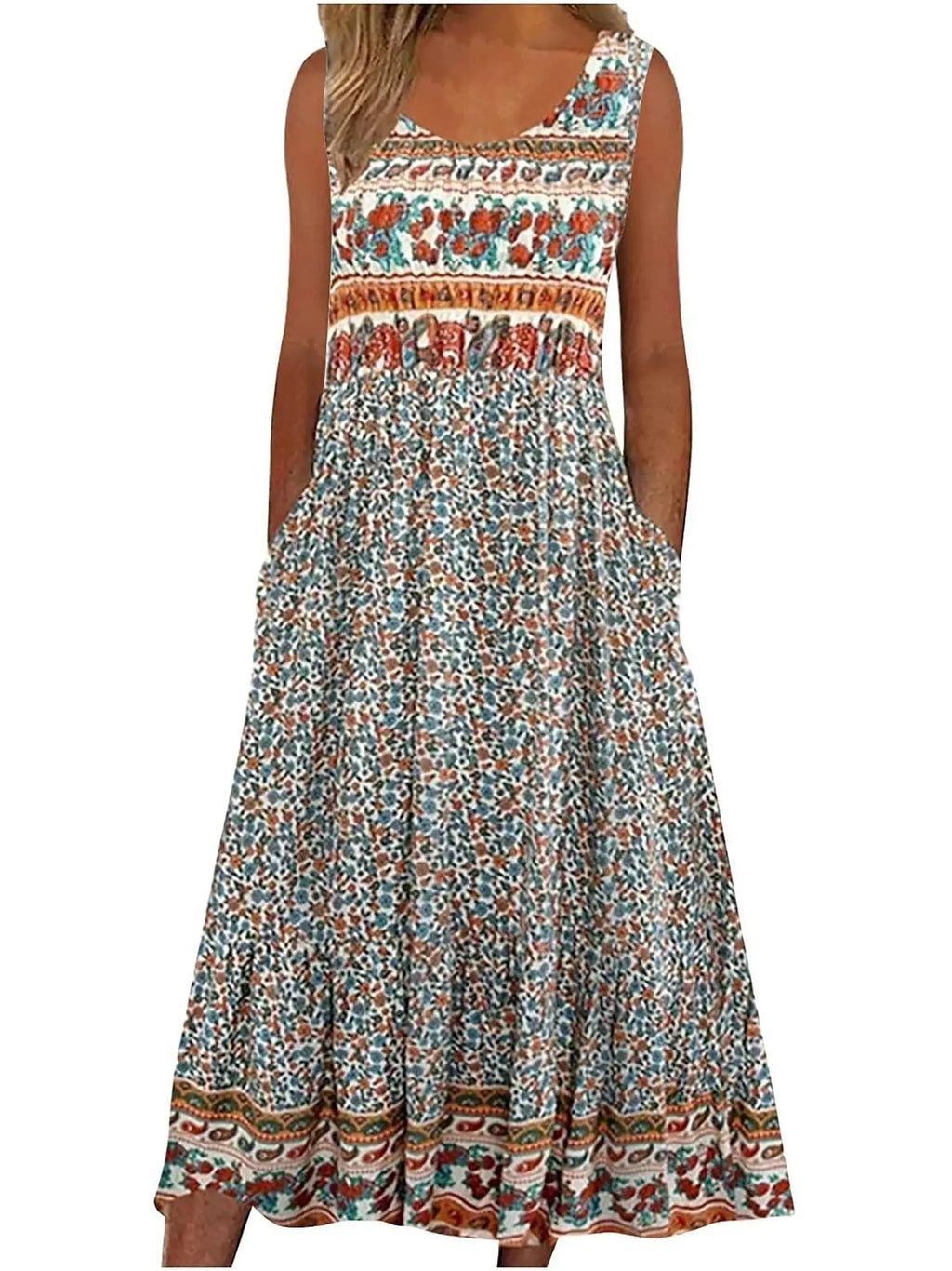 Vestido Estampado com Bolsos Dafne