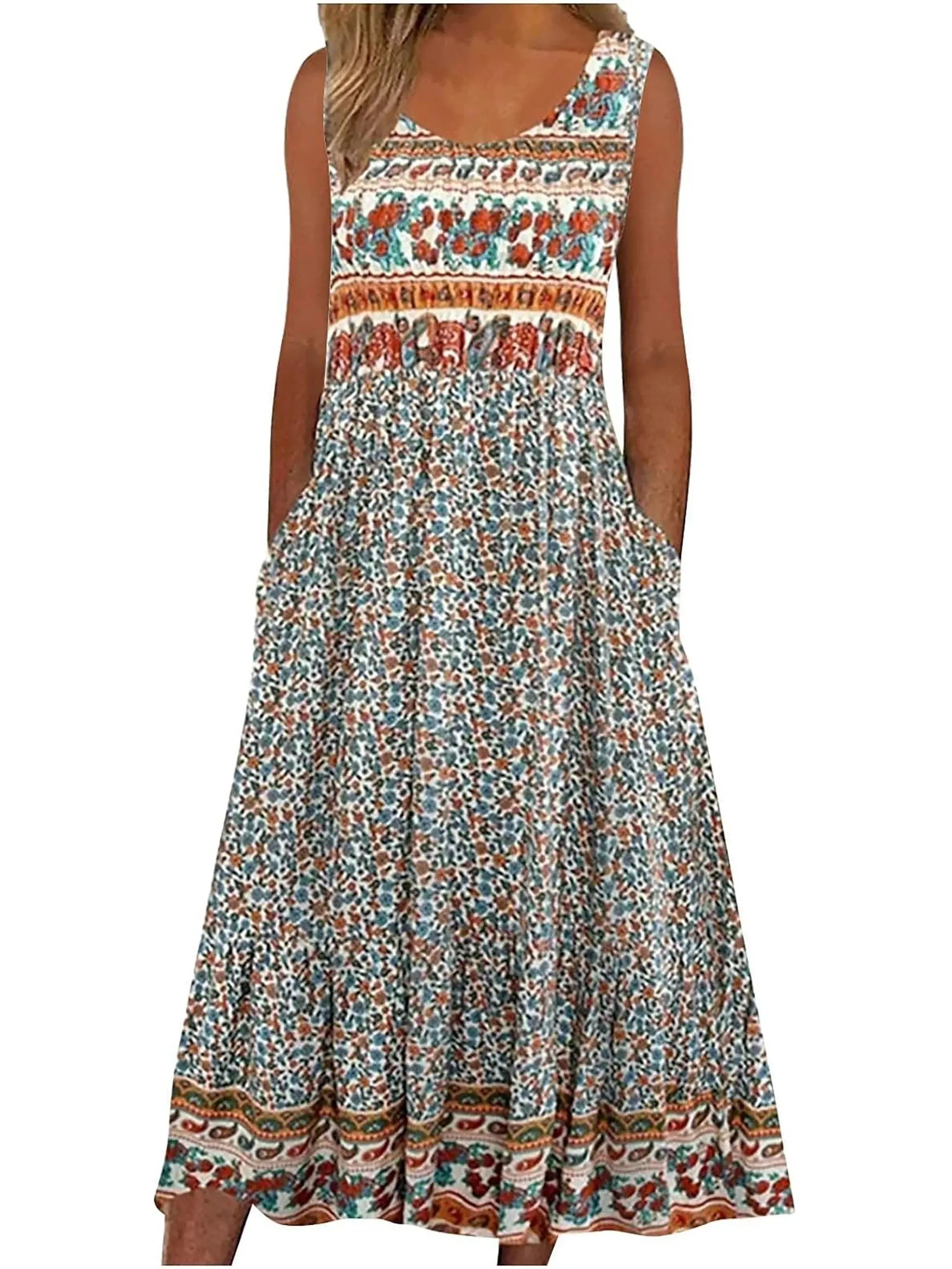Vestido Estampado com Bolsos Dafne