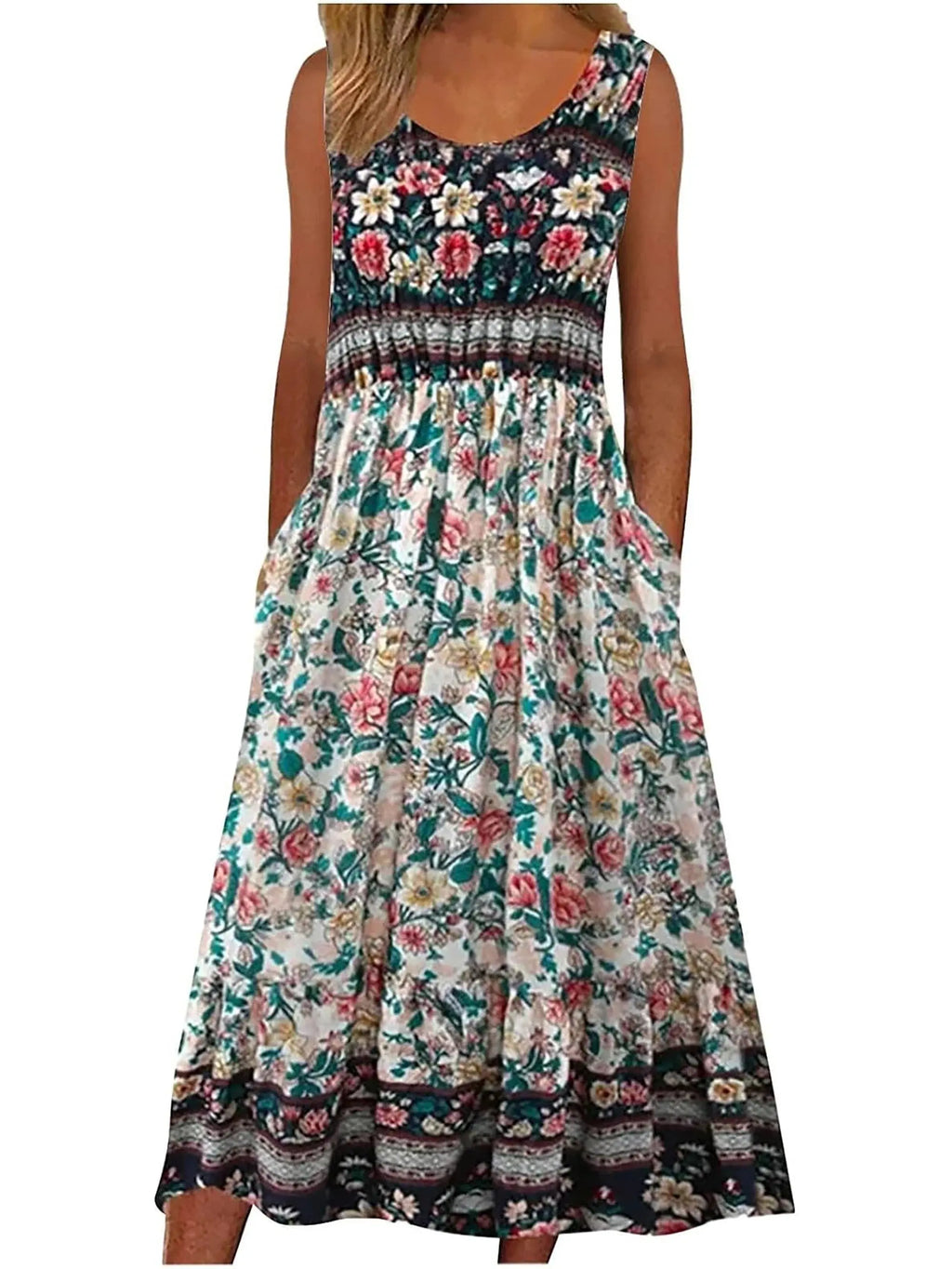 Vestido Estampado com Bolsos Dafne
