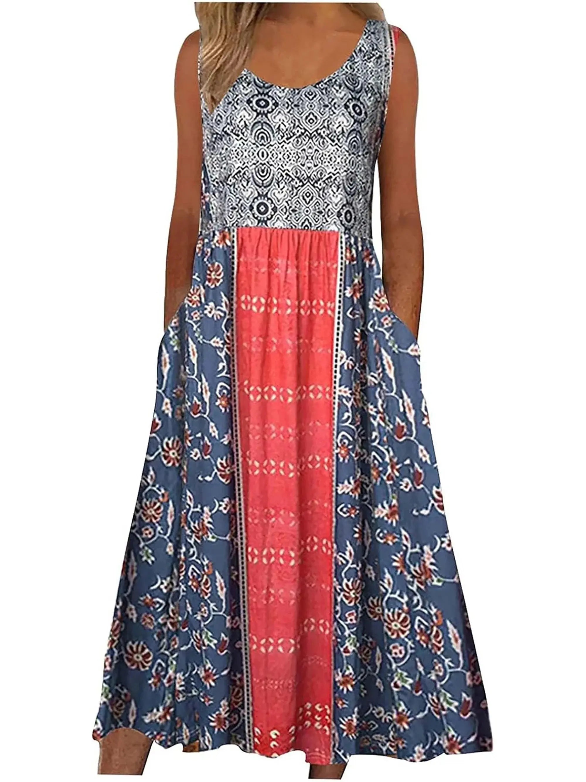 Vestido Estampado com Bolsos Dafne