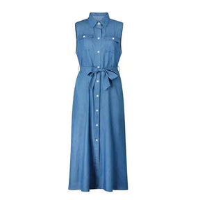 Vestido Jeans Solto sem Mangas - Zarvane -