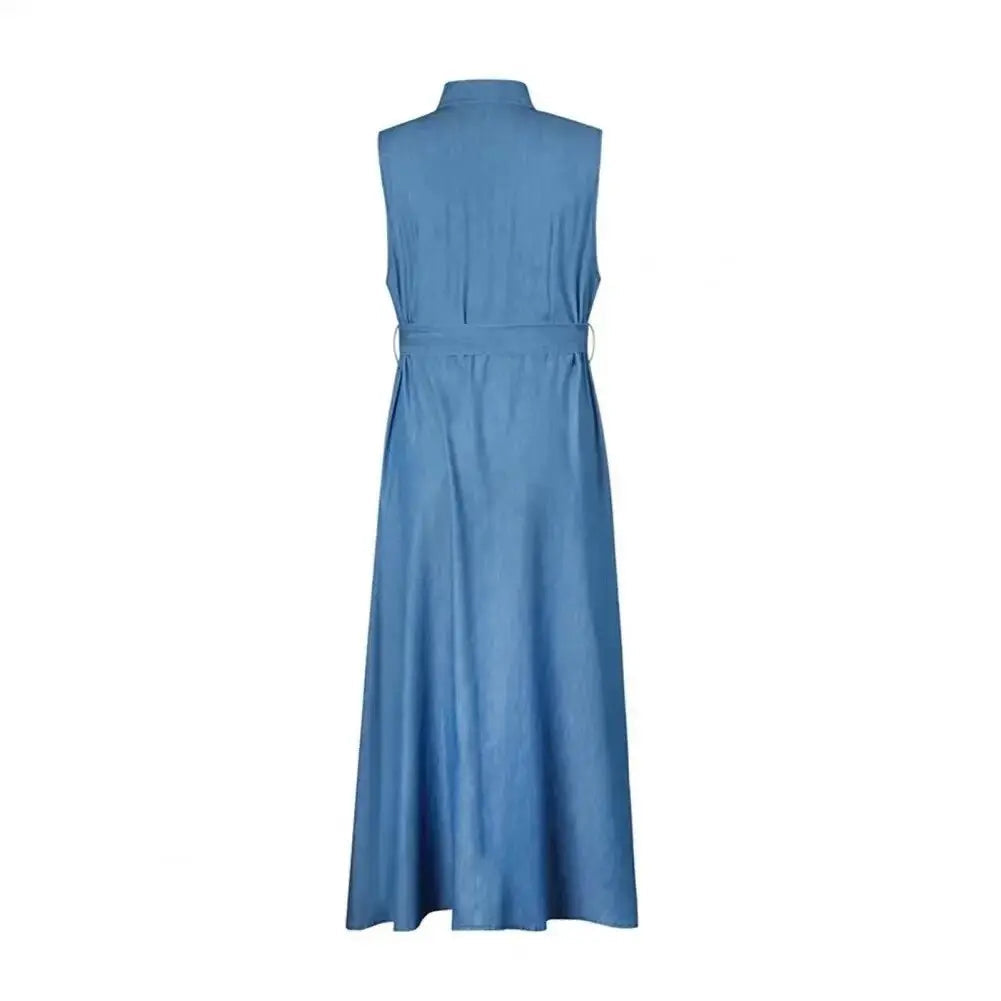 Vestido Jeans Solto sem Mangas - Zarvane -