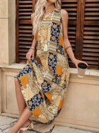 Vestido Longo Estampado com Bolsos - Mariana